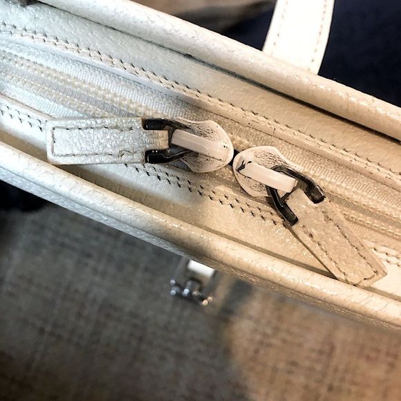 Vintage GUCCI Ivory Leather Satchel Self-Standing Silver Jackie Buckle Hand Bag - Picture 8 of 17